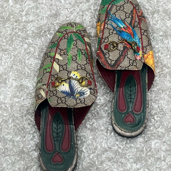 Gucci Multicolor GG Canvas Princetown Horsebit Tian Print Mules - Picture 2 of 12
